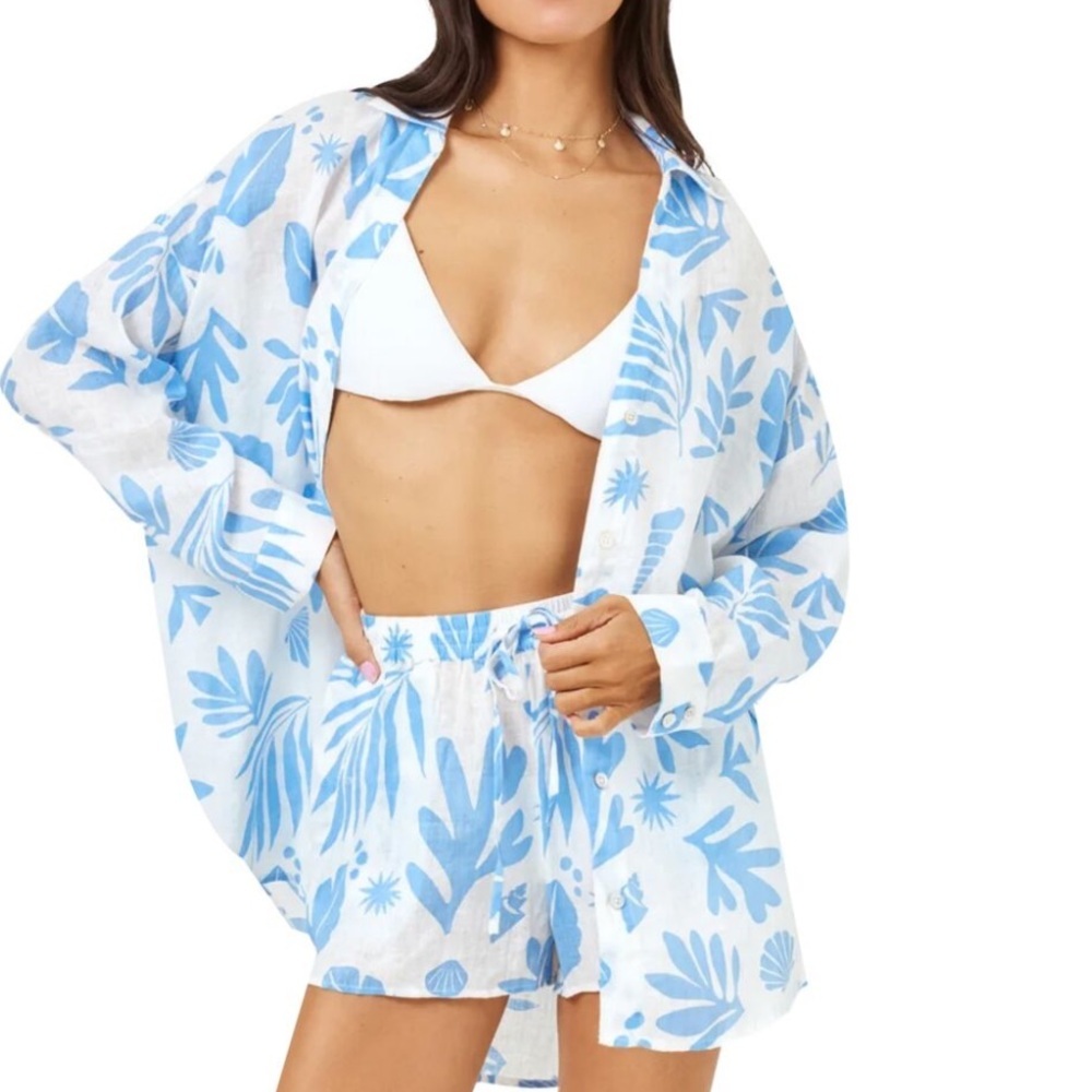 L*Space Rio Tunic Shirt in Hibiscus Bloom. Size XLarge. New With Tags. - Picture 11 of 14